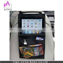 Car Seat Back Organizer with Tablet Holder Touch Screen Backseat Protector Kick Mat for Kids Baby