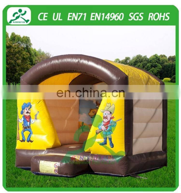 Mini inflatable western cowboy open bouncy castle