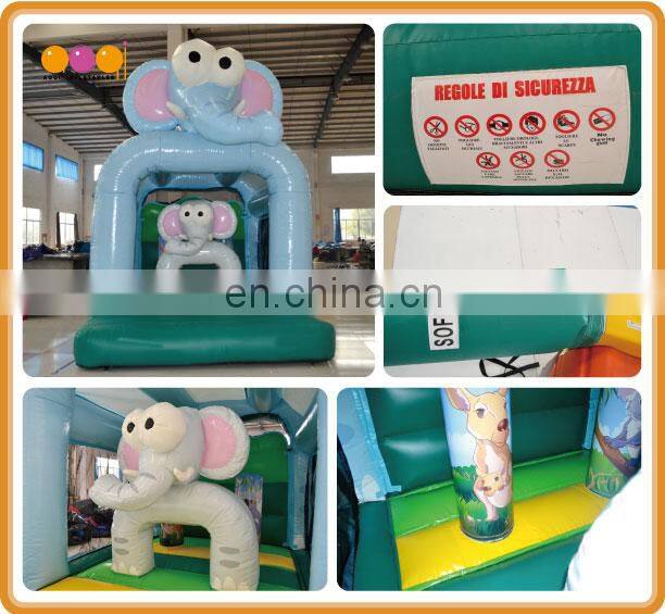 2017 AOQI newest design elephant family mini inflatable jumper bouncer for kid with free EN14960 certificate
