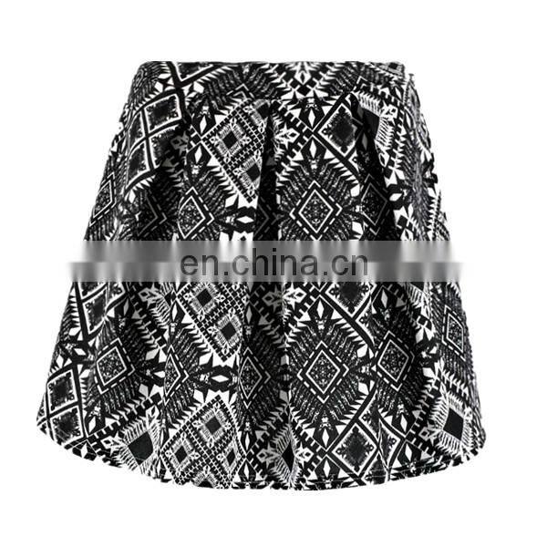Latest fashion trend printed short skirt for woman