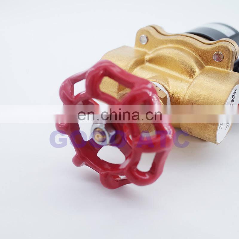 2 way Air gas water copper solenoid valve with Manual emergency switch G1/2 3/4" inch Normally close full brass coil valve wire