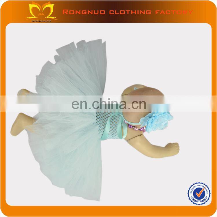 Wholesale Kids light Blue Tutu Dress Flower Girl Tulle Dress