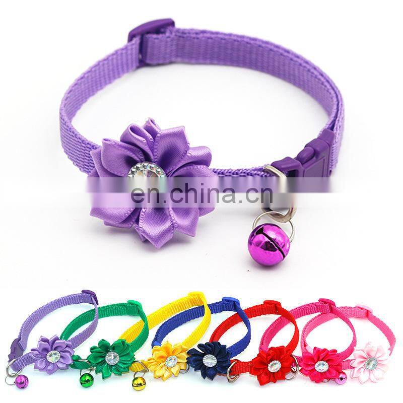 Wholesale Manufacturer Adjustable Soft High Quality Nylon Luxury Custom Pet Dog Collar For Dog With Bell Dog Collar