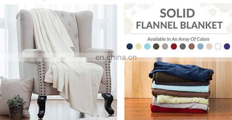 All Season Flannel Fleece Plush Throw Velvet White Blanket for Bed Sofa Car