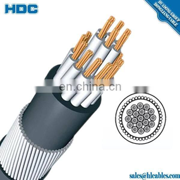 10 PAIR TWISTED PAIRS INDIVIDUAL/OVERALL SHIELD ARMOURED FIRE RETARDENT STRANDED COPPER CABLE