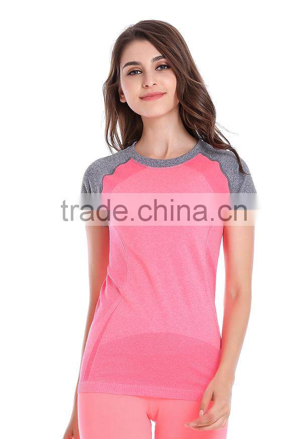 Factory price new women sports t shirts fitness and yoga bodysuit women sportswear