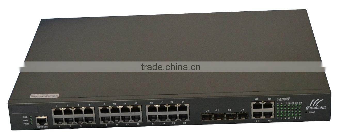 24 port 10/100M Ethernet PoE Switch with 2Gigabit Ethernet port