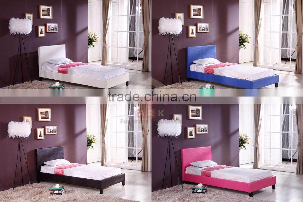Modern Style Hot Sale Leather Bed Wood Double Bed Designs With Box