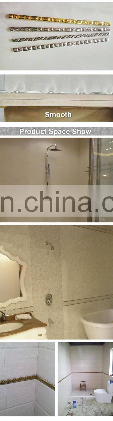 Listello gold filled pencil border tile for bathrooms