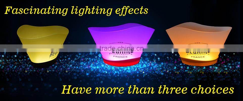 custom standing plastic led illuminated ice bucket for beer promotional project