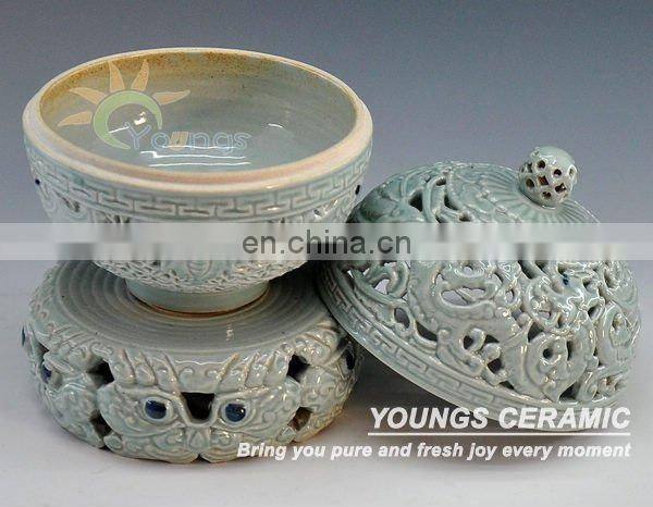 Oriental Ceramic Enamel Incense Censer