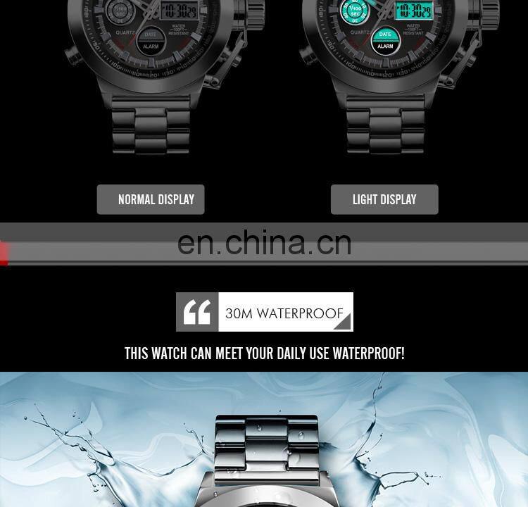 new 2019 SKMEI 1515 watches men wrist stainless steel band quartz wristwatches