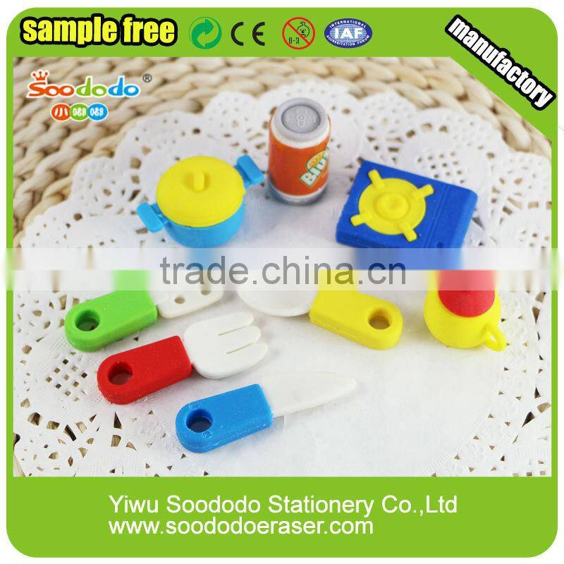 3D Kitchen ware shaped eraser puzzle rubber stationery