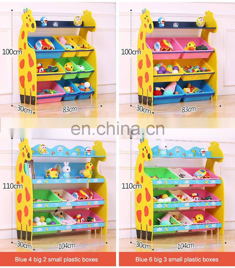 Plastic boxes kitchen rack wooden storage bathroom shelf for kids