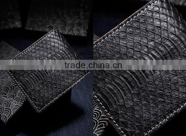 High Quality Custom logo White and Black Color Unisex Genuine Real Big Scale Python Skin leather Wallet