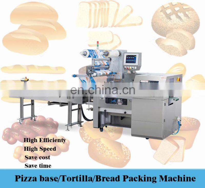 Commercial automatic arabic pita bread roti chapati horizontal flowpack packaging machine packing line