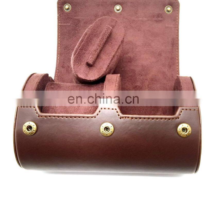 Luxury Watch Roll Box 1/2/3 Slots Crazy Horse Leather Watch Case Holder For Men Women Watches Organizer Display