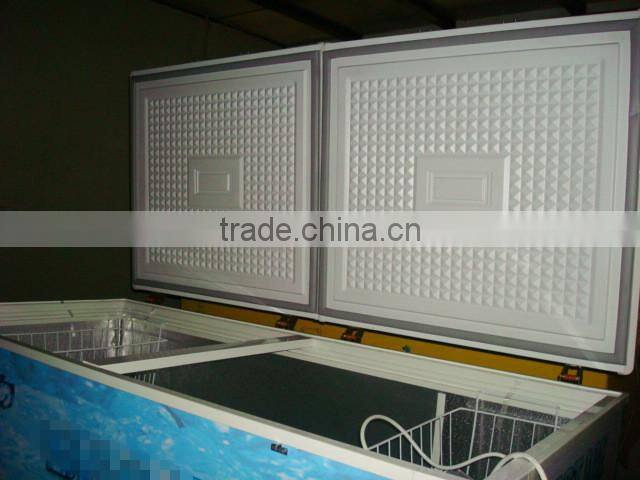 Double door commercial 2 layer ice cream chest freezer