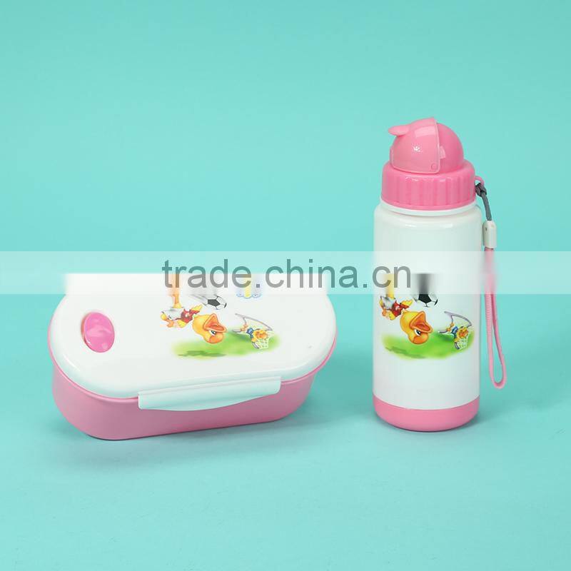 Kids tin lunch box set and water bottle PP bento lunchbox set