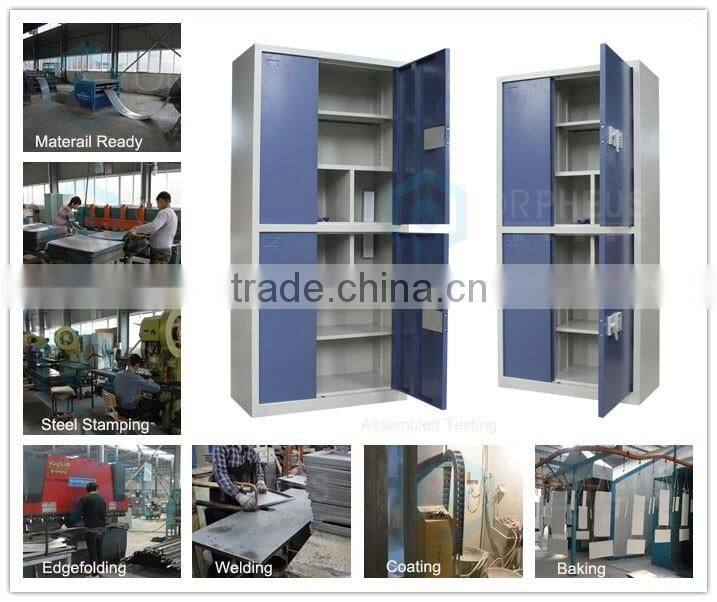 Wholesale Price Metal Office Furniture Complete Open Door File Cabinet Blue Color 2 Tier Steel Filing Cabinet