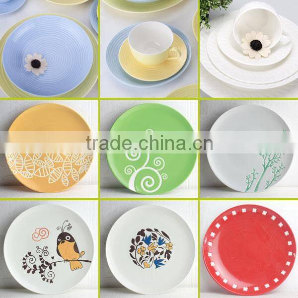 ceramic decorate dinner plate with custom design