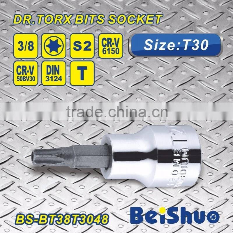 Professional 3/8"Dr. S2/6150 material T30 Torx Bit Socket Hand tool Screwdriver wrench bit