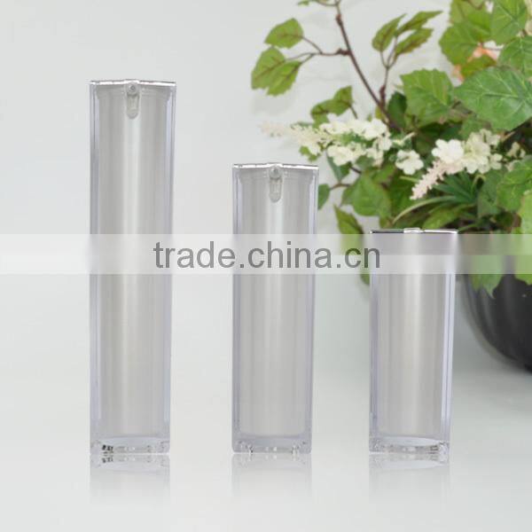 Gradient plastic square acrylic 50ml cosmetic airless bottles