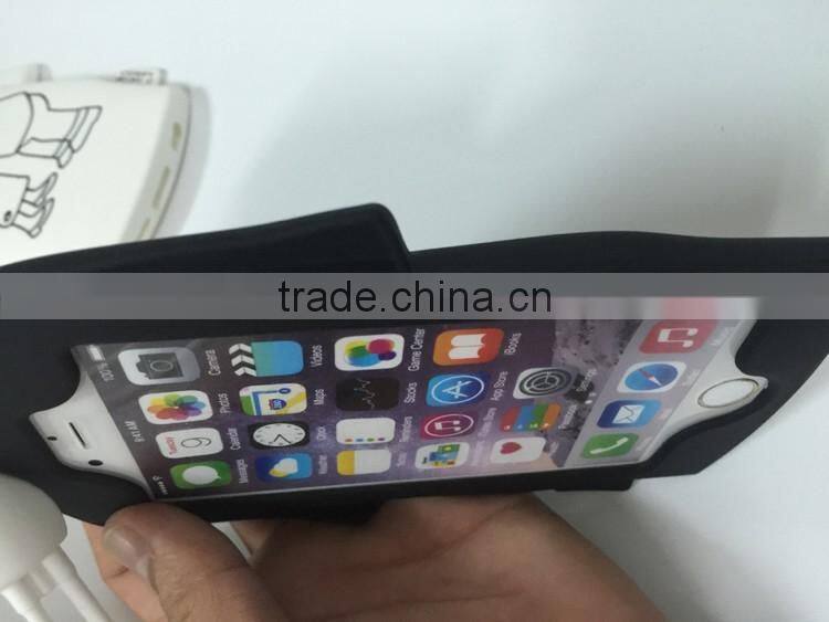 Popular fashion t-shirts design silicone case for iphone 6 with Lanyard