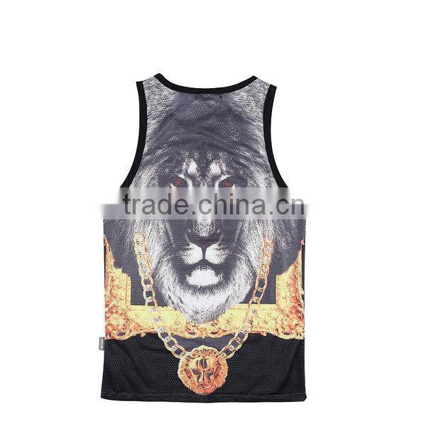 Lightweight mesh fabric for sublimation tank top/custom tank top/free design wholesale tank top