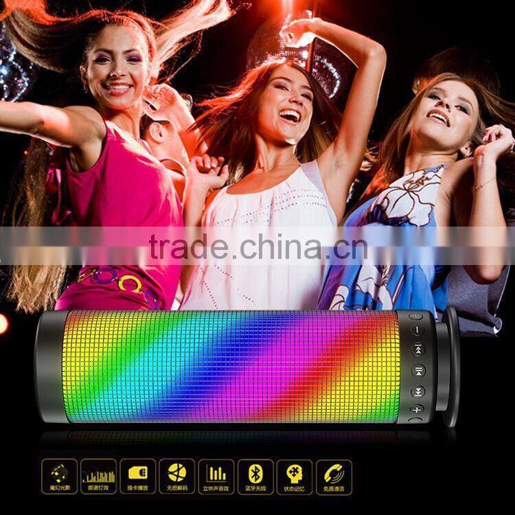 2016 2300mah battery long playing time LED light wireless bluetooth speaker