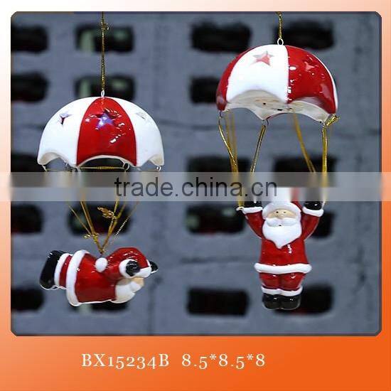 ceramic christmas red apple with santa claus decorative for sale