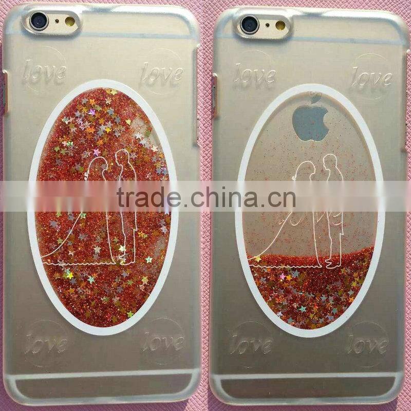 Flowing Sand Dynamic Liquid Glitter Bling Star Clear Hard Case for iPhone 6