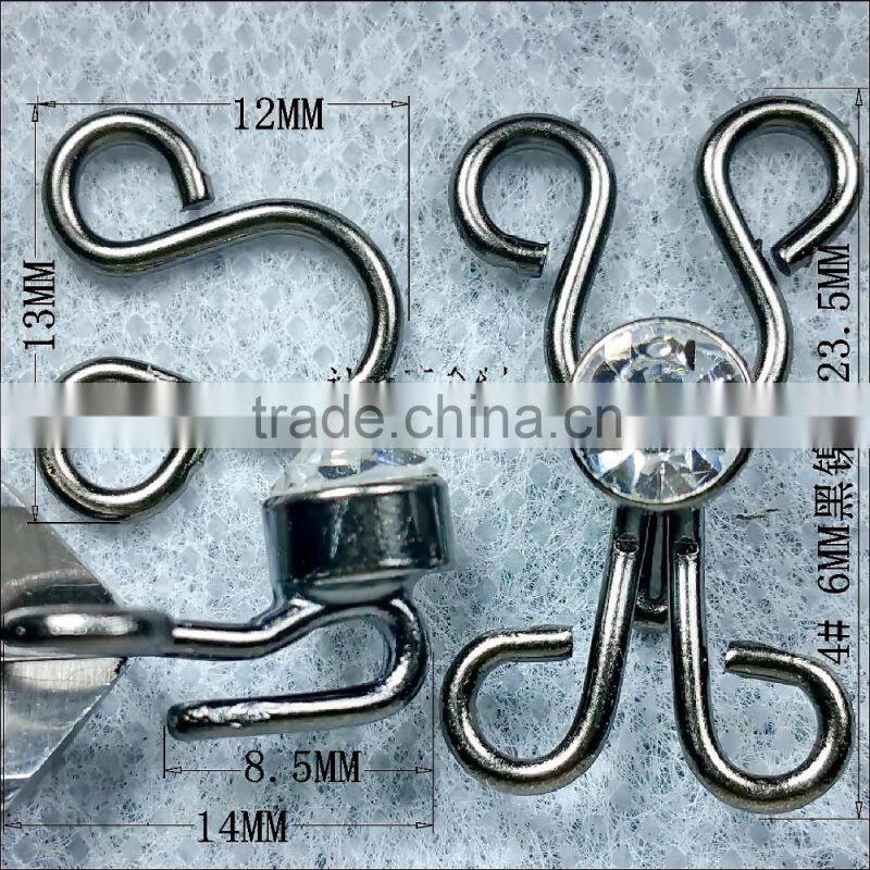 2 Pillar Sedex Audited Factory Rhinestone Metal Hook and Eyes Closures