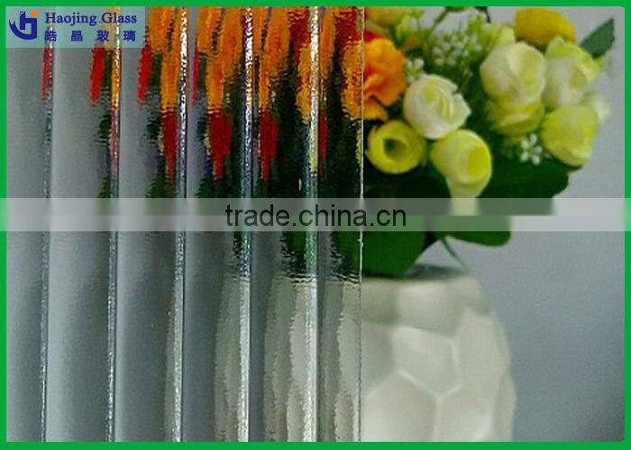 Shahe Haojing clear printing diamond amber beehive patterned glass figured glass rolled glass