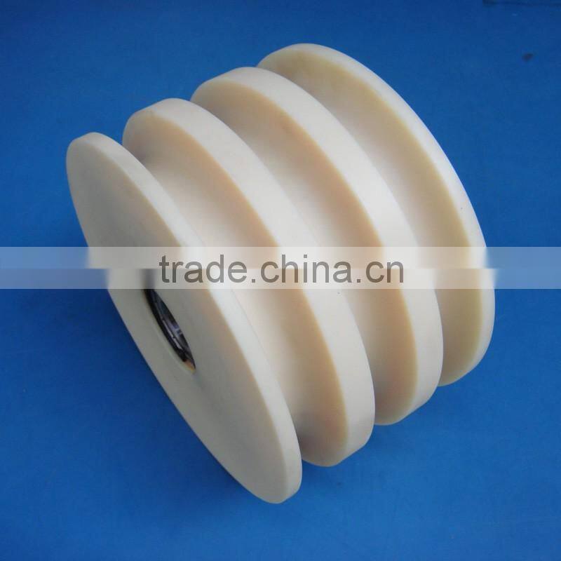 Manufacture custom made machined nulon pa66 pulley large pulley wheel