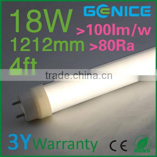 NO flicking smd2835 led tube lamp t8 18w 1800mm led tube light CE RoHS AC100-240V led