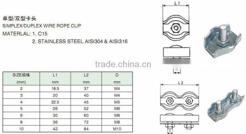 India Steel Duplex Wire Rope Clip