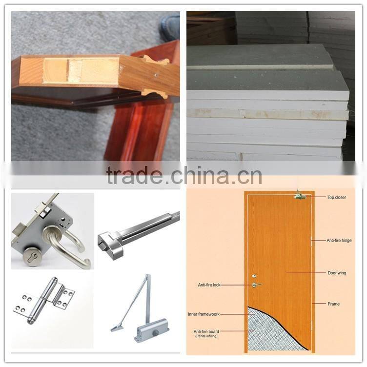 20mins-90mins External Fire Mahogany Solid Wood Door double door for villa & commercial glazed fire door