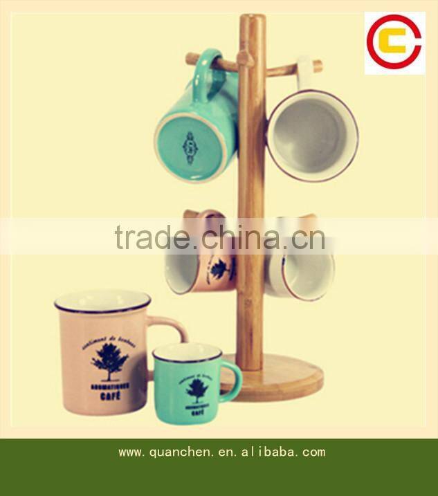 Fashionable bamboo mug tree