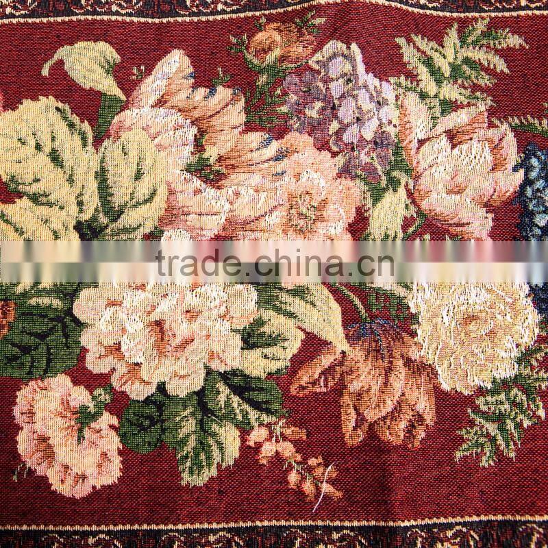 PLUS Handmade flower recycle Fabric cheap jacquard Table Runner