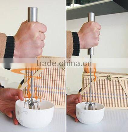 Rotary Turbo Whisk Turbo Miracle Egg Beater Stainless Steel Turbo Hand Whisk