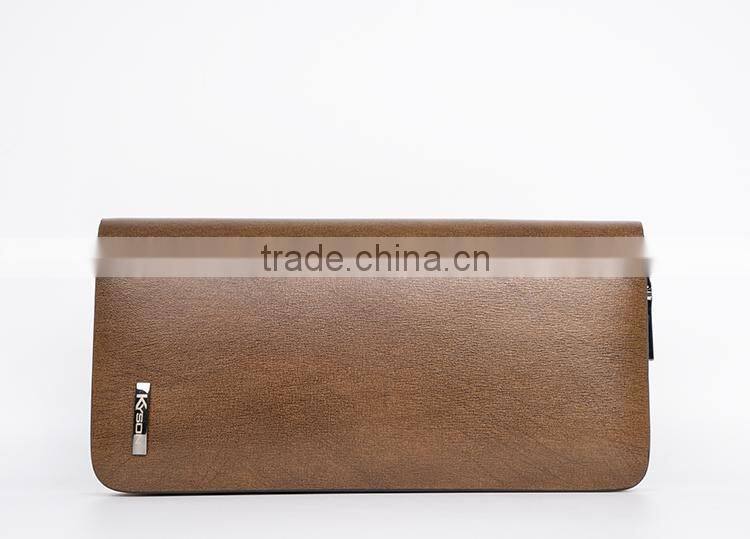 Genuine Leather Men Wallets Business Card Holder Coin Purse Men's Long Zipper Wallet Leather
