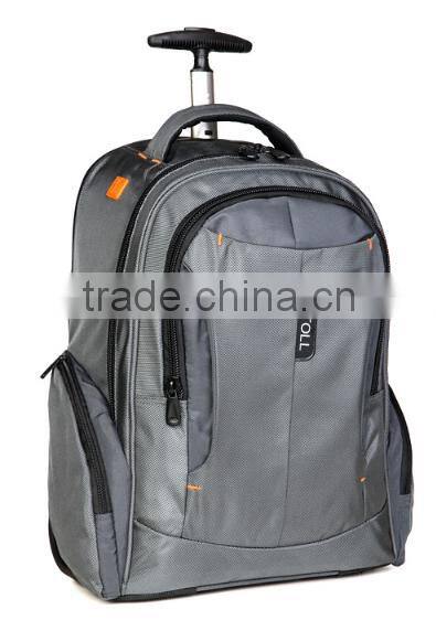 promotional business trolley backpack with wheels, rucksack backpack travel bag