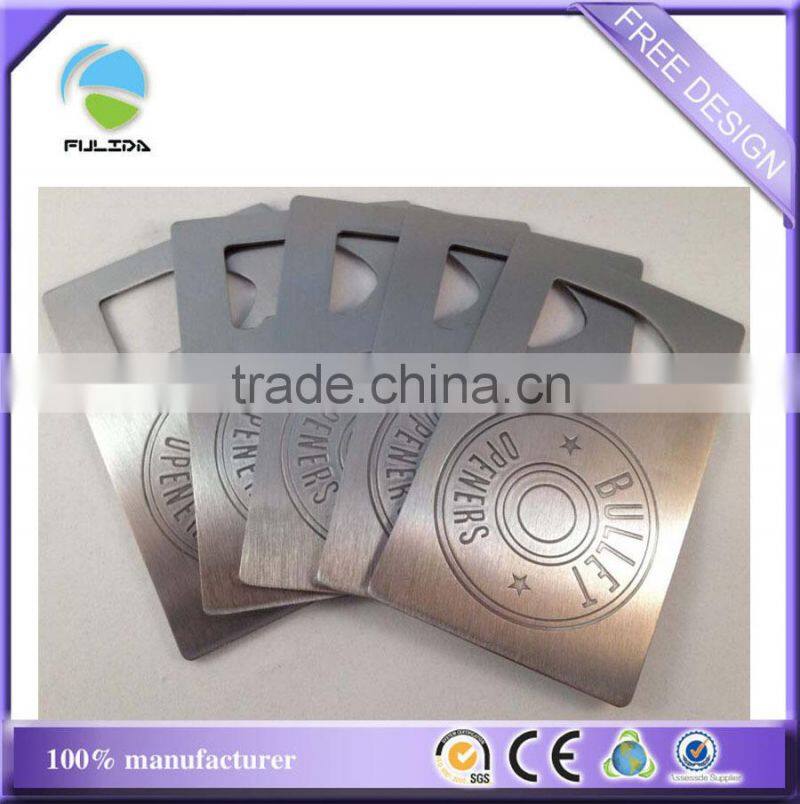 metal stainless steel opener, metal steel bottle opener, engraving logo steel opener