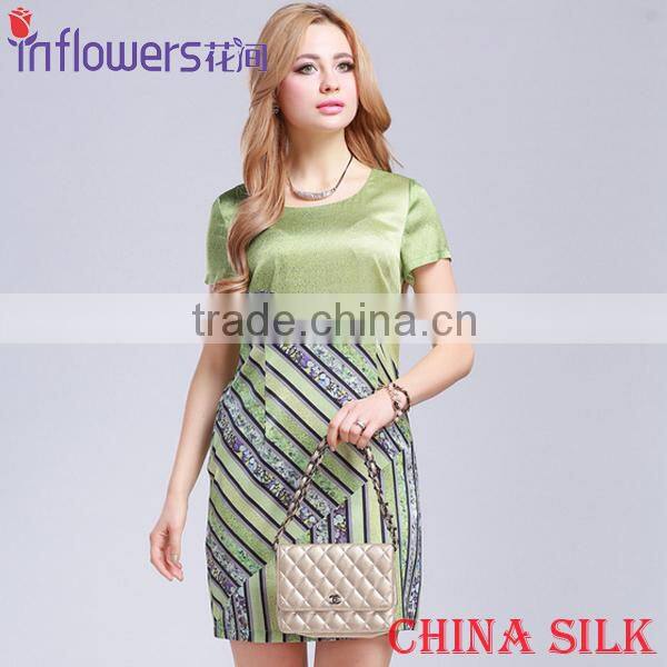 Beautiful Red Summer Floral Print Long Dress 100 Silk beach dress wholesale