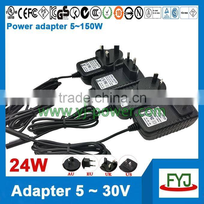 power adapter 12v 2a for Microsoft Surface 10.6 RT Tablet PC with eu us uk au plug