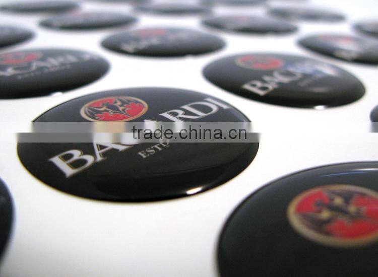 Digitally printed labels applied with resin dome (M-EP312)