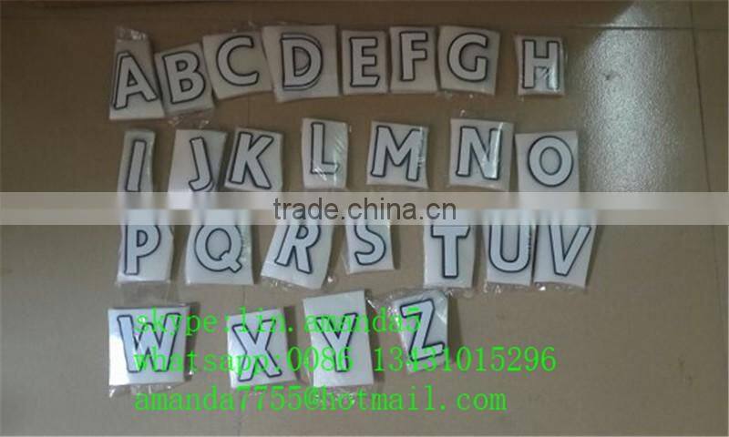 High quality printing number paper letters stickers on football jerseys