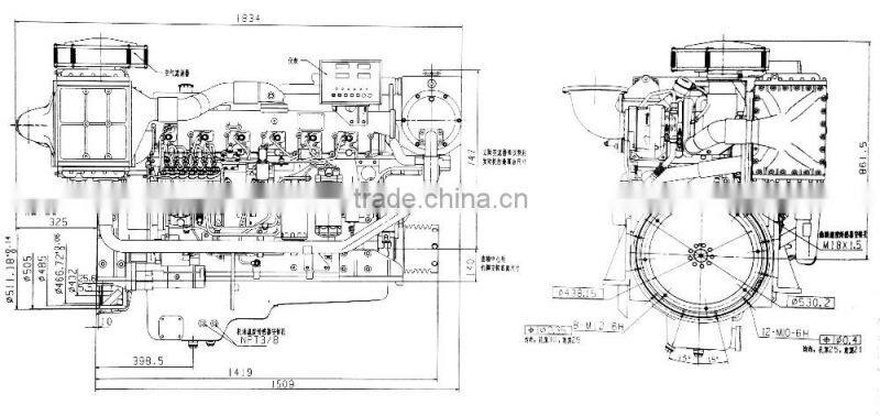 Yuchai YC6MJ Series Marine Diesel Engine(220hp-450HP)