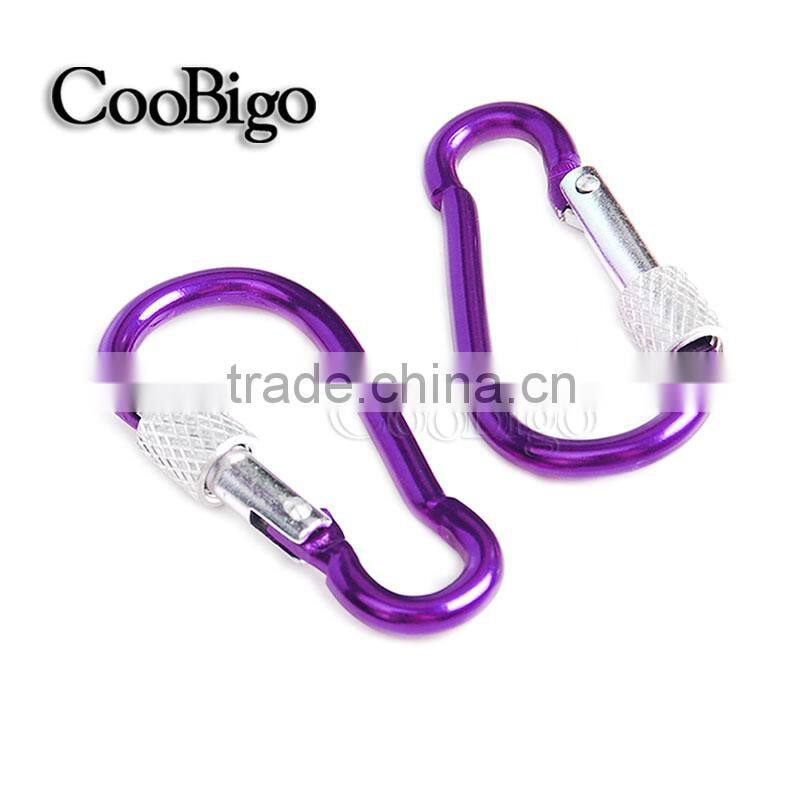 Multicolor Aluminum Spring Locking Carabiner Snap Hook Keychain Hiking Camping #FLQ188-8C(Mix-s)